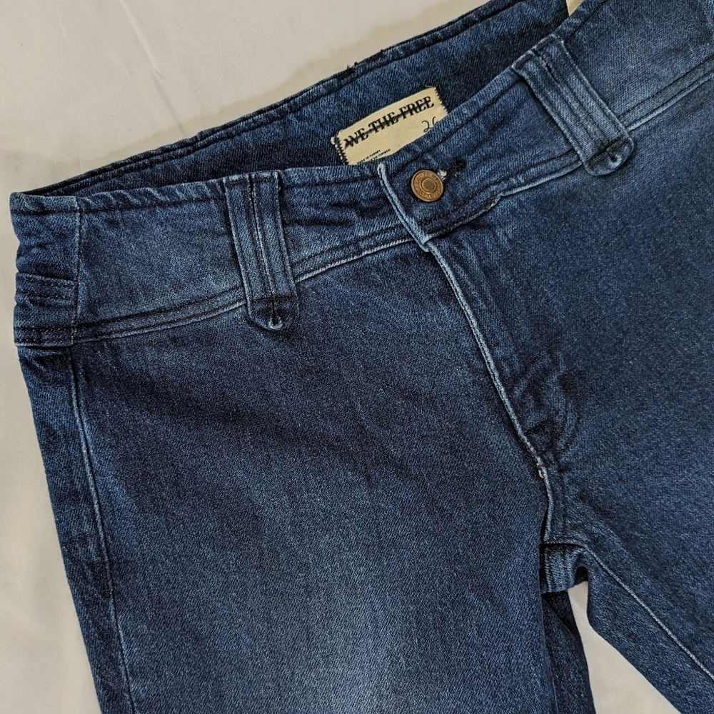 Free People We The Free Jeans Stillwater Low Rise Slim Flare Indigo Blue 26 NWT - Picture 5 of 15